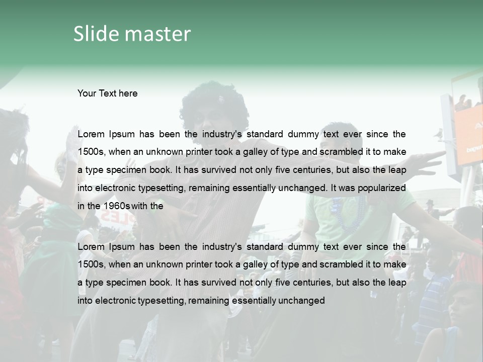 A Group Of People Standing Around Each Other PowerPoint Template