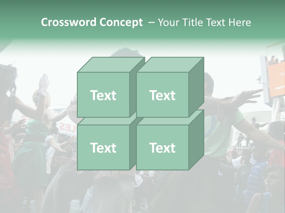 A Group Of People Standing Around Each Other PowerPoint Template
