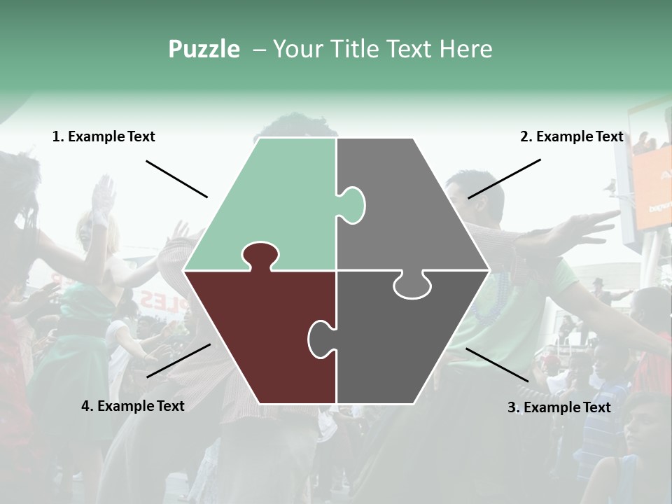 A Group Of People Standing Around Each Other PowerPoint Template