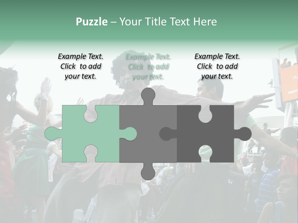 A Group Of People Standing Around Each Other PowerPoint Template