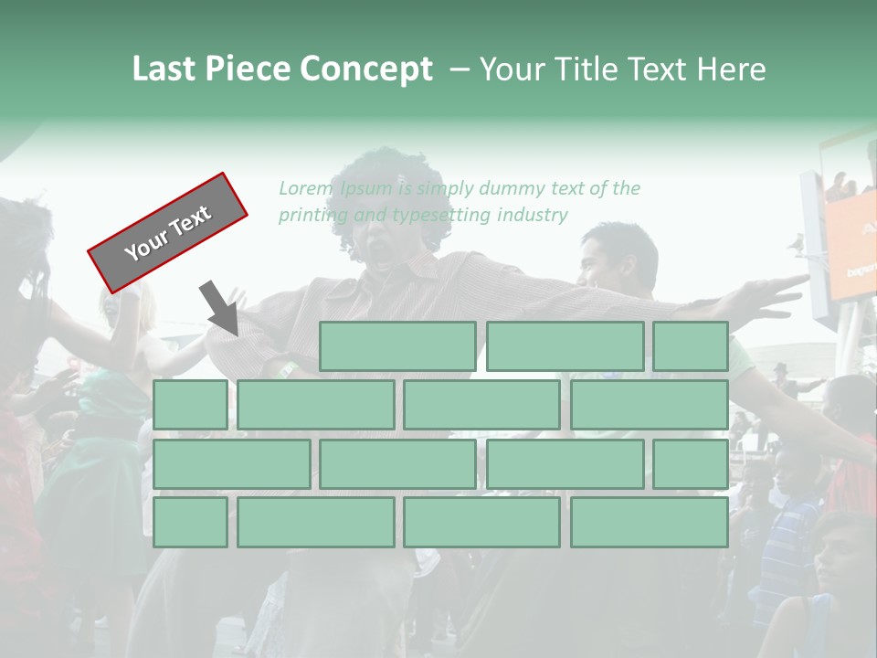 A Group Of People Standing Around Each Other PowerPoint Template