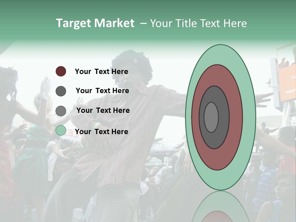 A Group Of People Standing Around Each Other PowerPoint Template