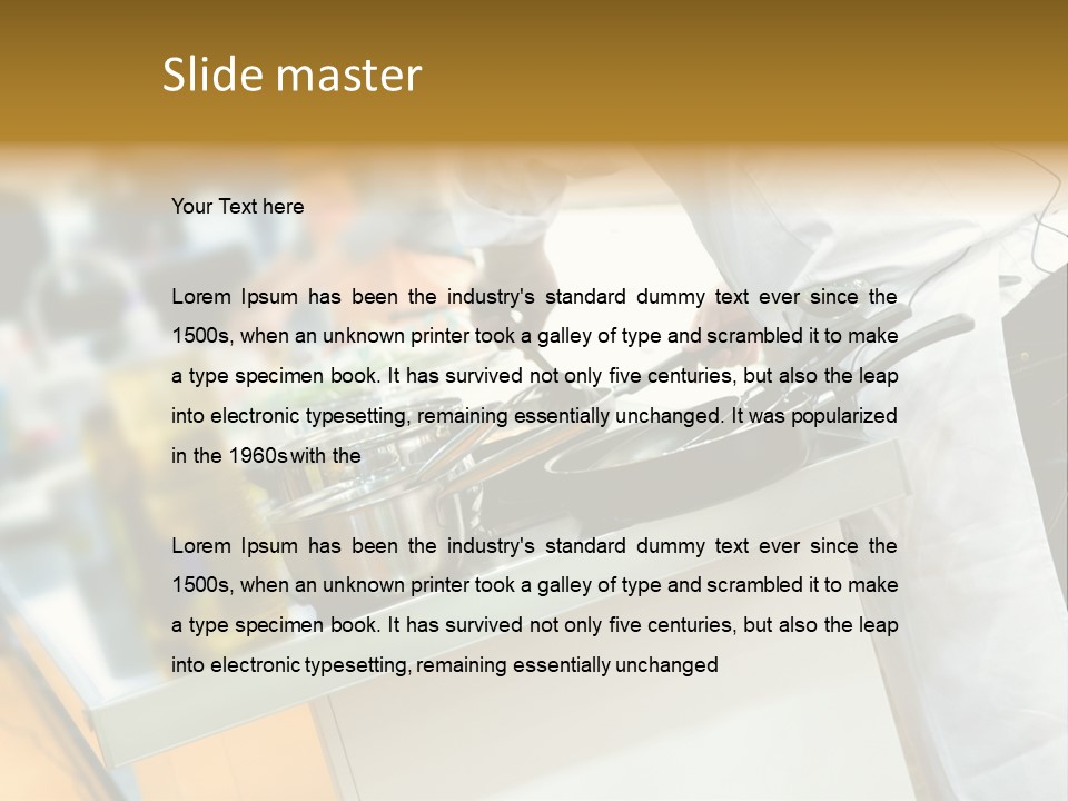 A Chef Is Preparing Food In A Kitchen PowerPoint Template