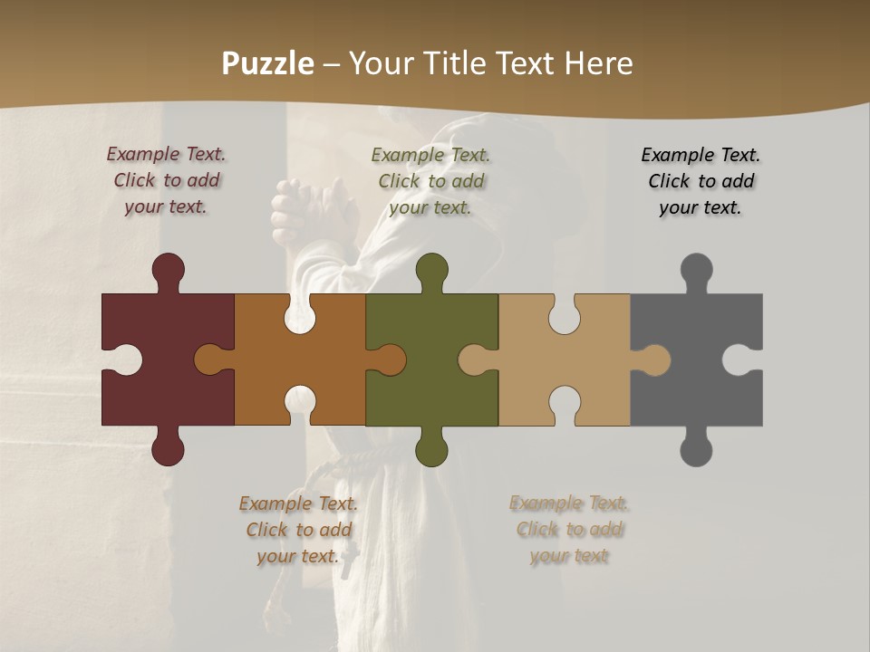 A Man Sitting On The Ground In Front Of A Building PowerPoint Template