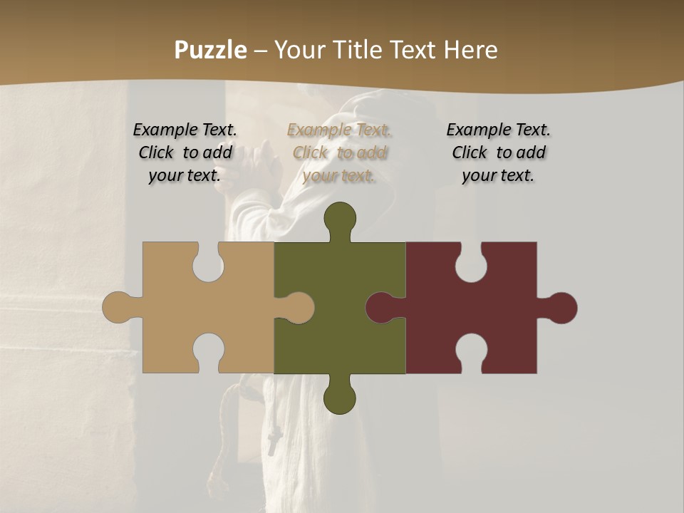 A Man Sitting On The Ground In Front Of A Building PowerPoint Template