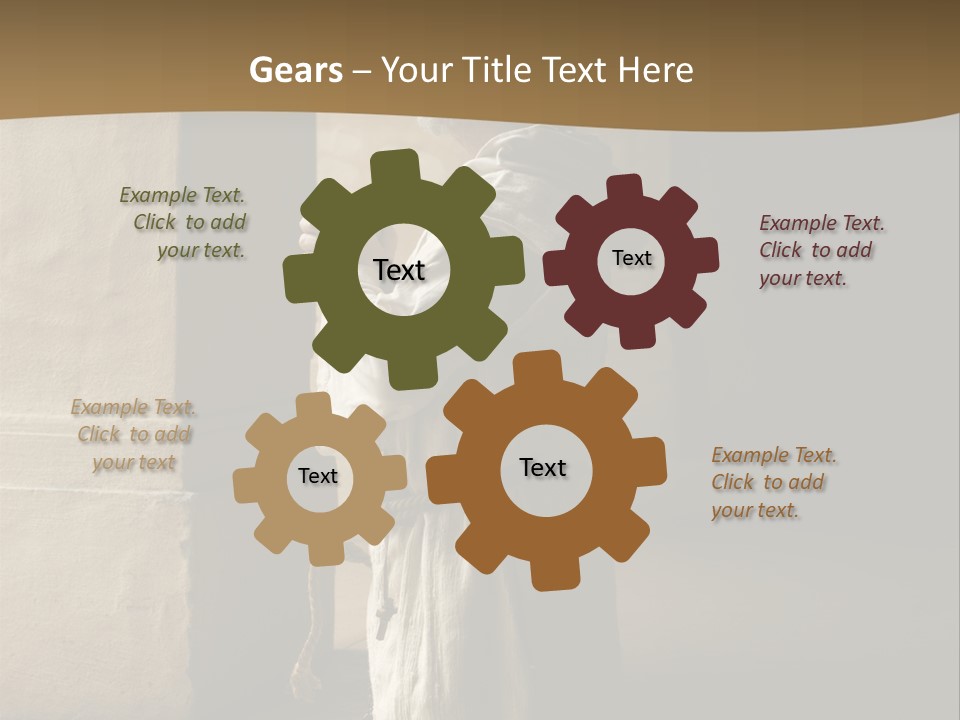 A Man Sitting On The Ground In Front Of A Building PowerPoint Template