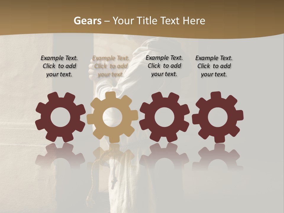 A Man Sitting On The Ground In Front Of A Building PowerPoint Template