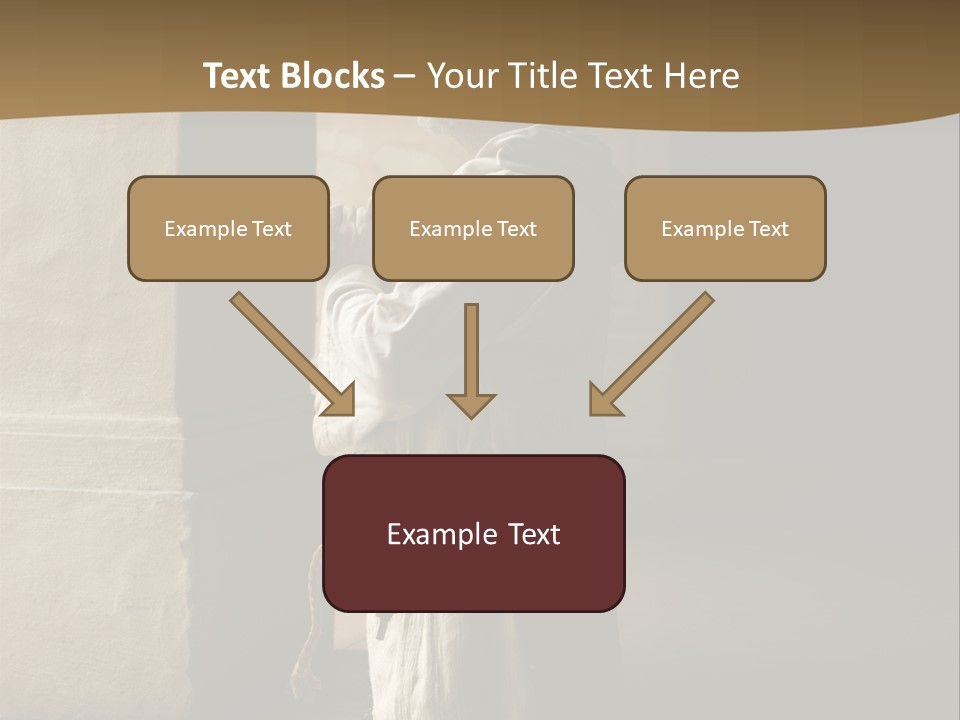 A Man Sitting On The Ground In Front Of A Building PowerPoint Template