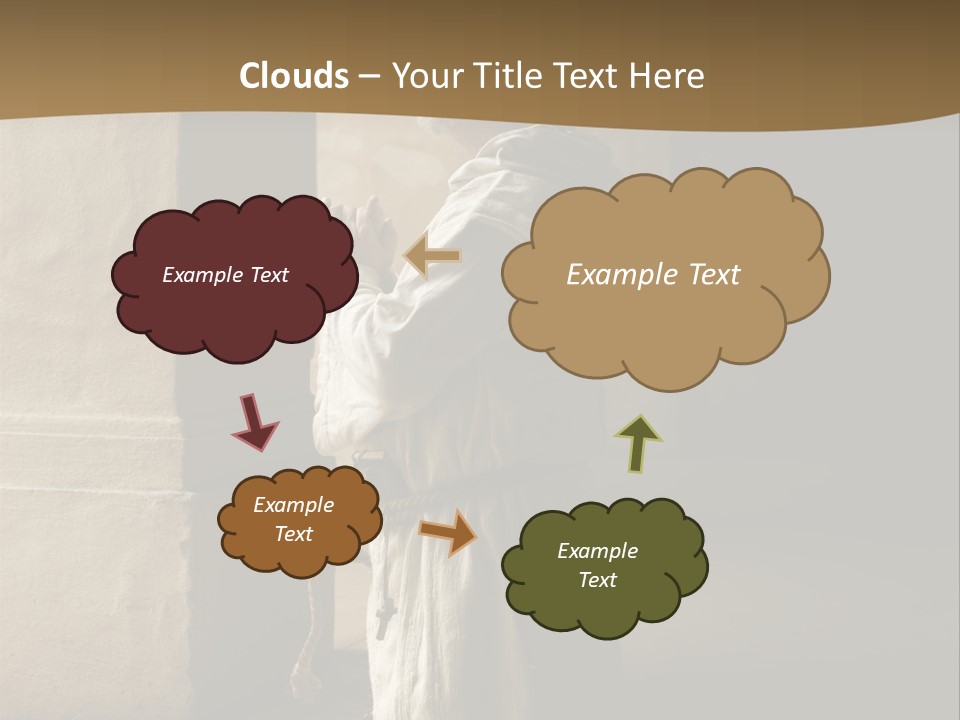 A Man Sitting On The Ground In Front Of A Building PowerPoint Template