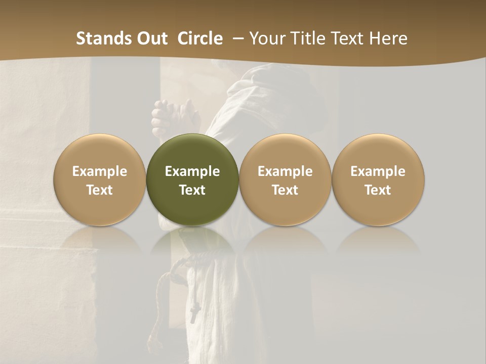 A Man Sitting On The Ground In Front Of A Building PowerPoint Template