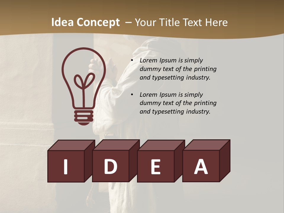 A Man Sitting On The Ground In Front Of A Building PowerPoint Template