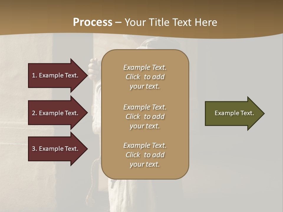 A Man Sitting On The Ground In Front Of A Building PowerPoint Template