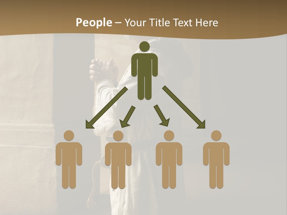 A Man Sitting On The Ground In Front Of A Building PowerPoint Template