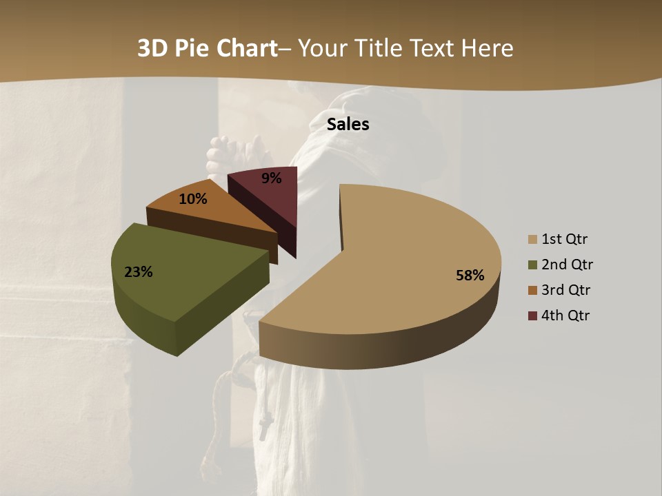 A Man Sitting On The Ground In Front Of A Building PowerPoint Template