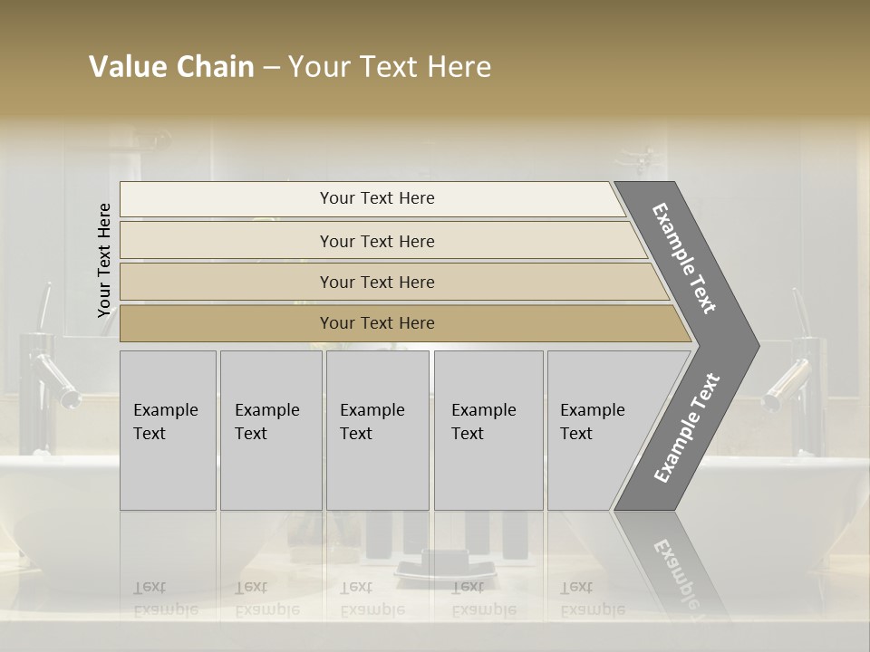 A Bathroom With Two Sinks And A Bamboo Plant PowerPoint Template
