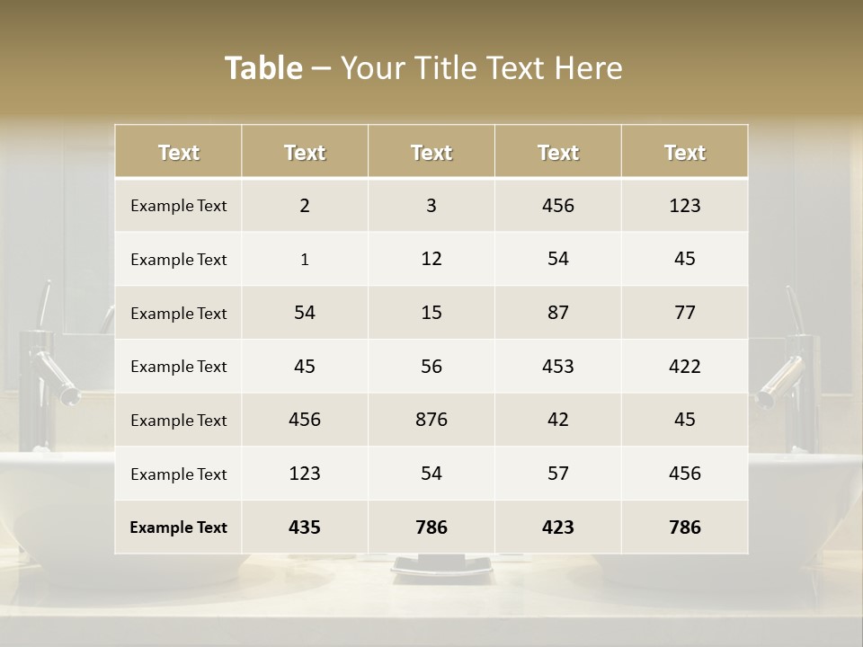 A Bathroom With Two Sinks And A Bamboo Plant PowerPoint Template