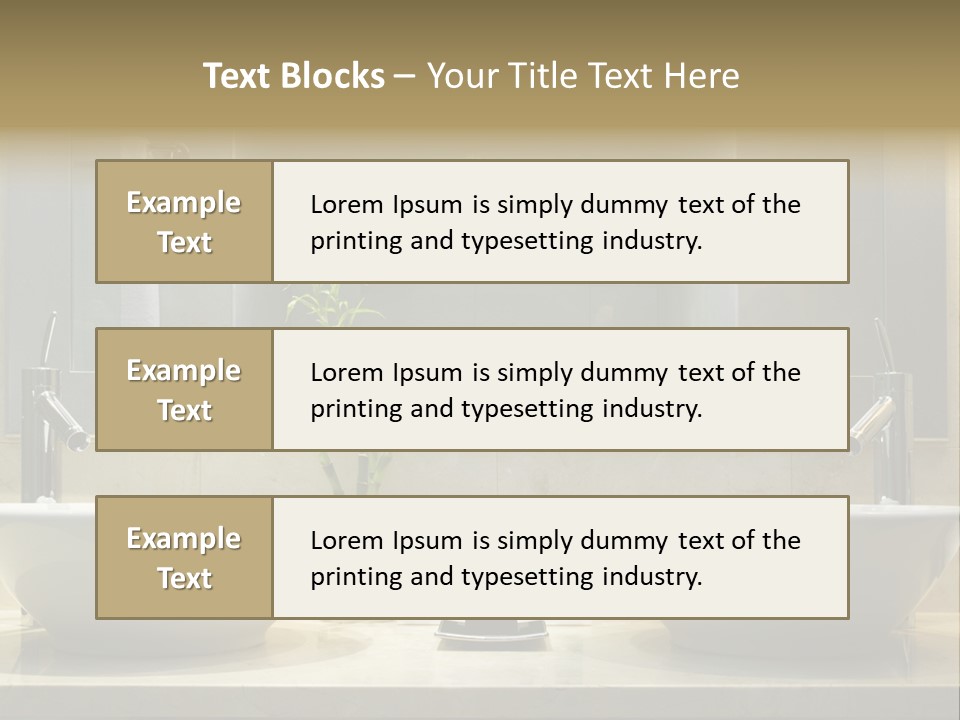 A Bathroom With Two Sinks And A Bamboo Plant PowerPoint Template