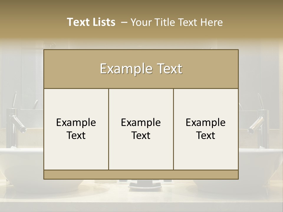 A Bathroom With Two Sinks And A Bamboo Plant PowerPoint Template