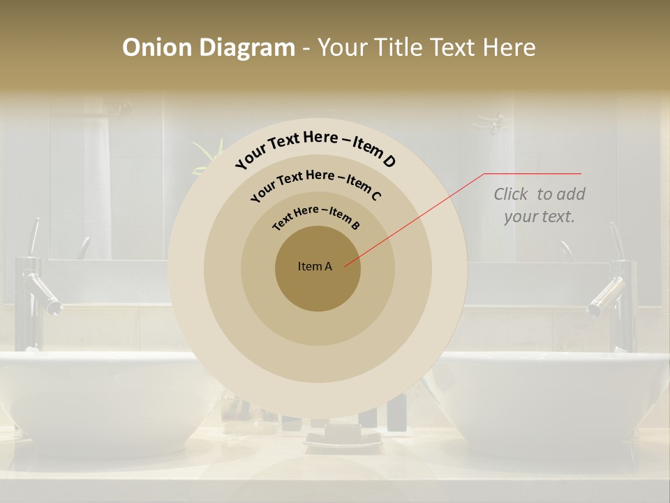 A Bathroom With Two Sinks And A Bamboo Plant PowerPoint Template