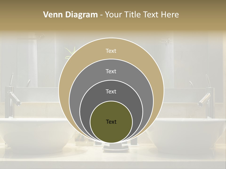A Bathroom With Two Sinks And A Bamboo Plant PowerPoint Template