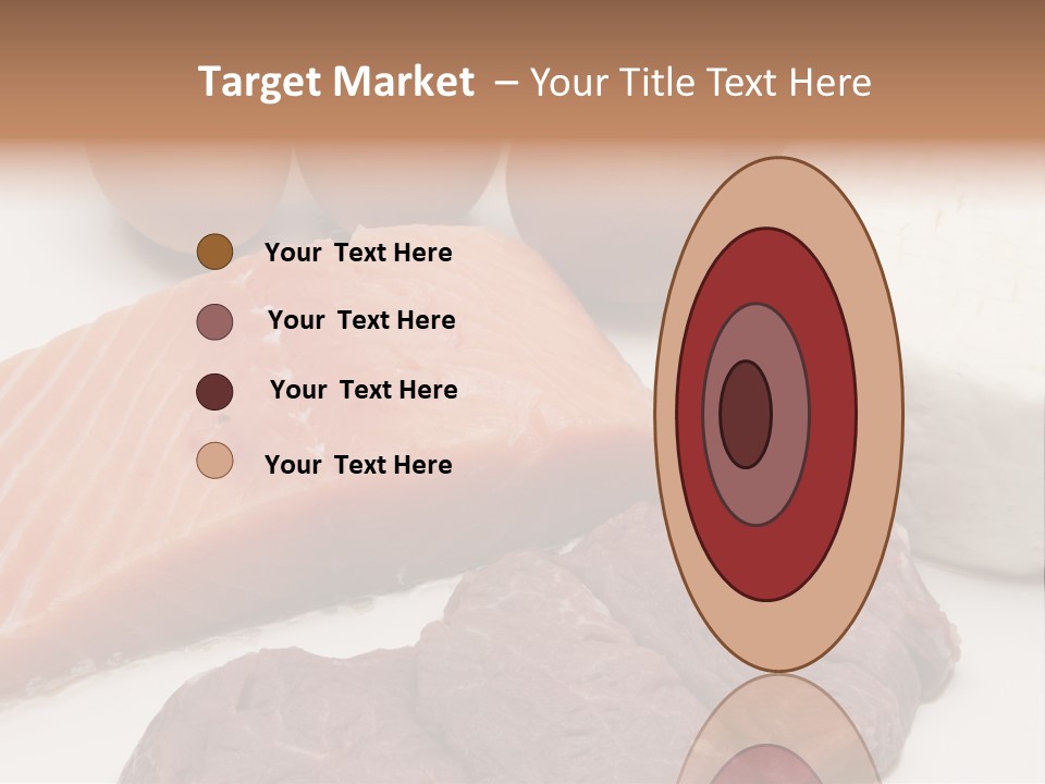A Plate Of Meat, Eggs, And Cheese On A Table PowerPoint Template