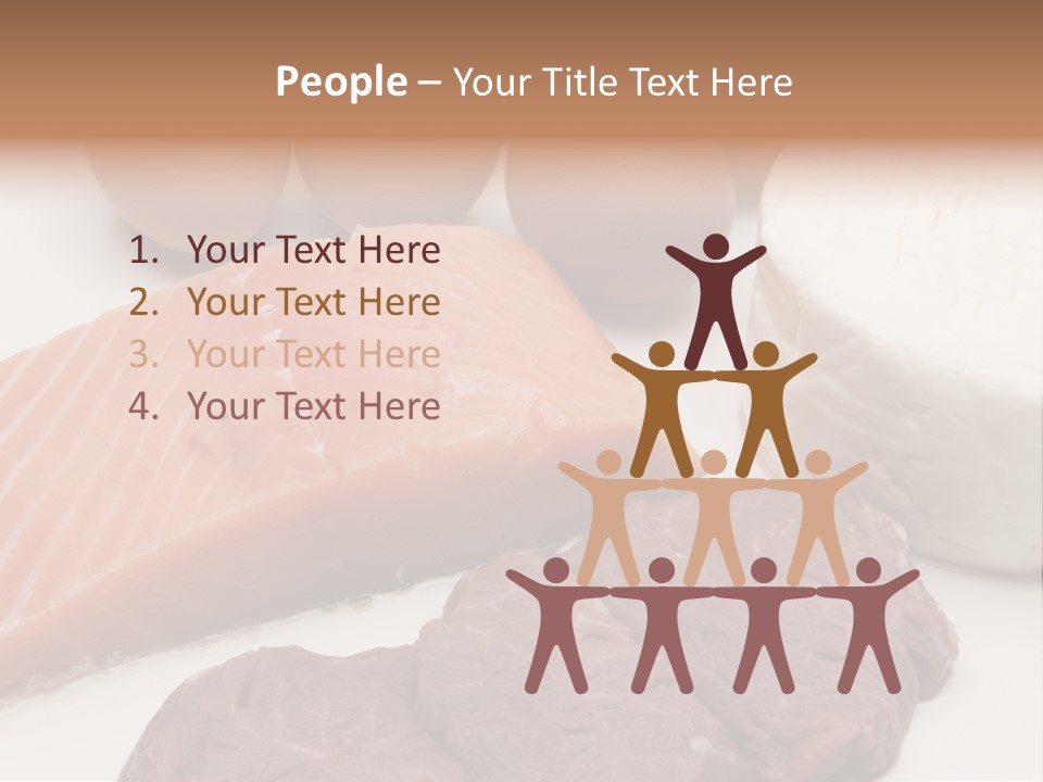 A Plate Of Meat, Eggs, And Cheese On A Table PowerPoint Template