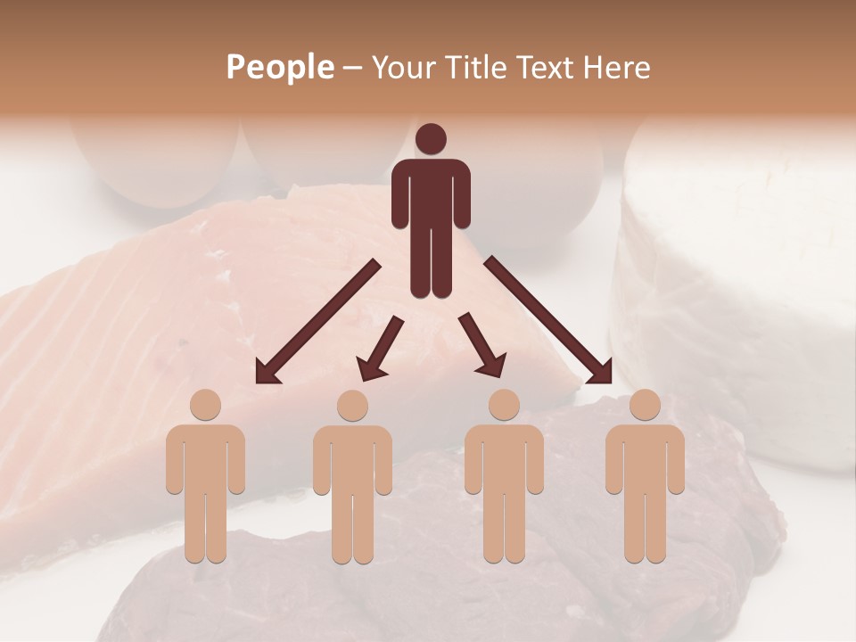 A Plate Of Meat, Eggs, And Cheese On A Table PowerPoint Template