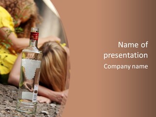 A Bottle Of Vodka Sitting On Top Of A Table PowerPoint Template