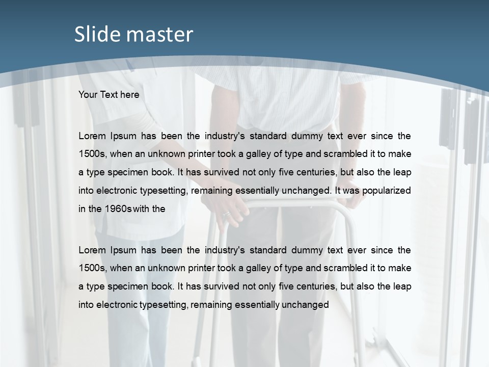 A Nurse Helping A Patient With A Walker PowerPoint Template