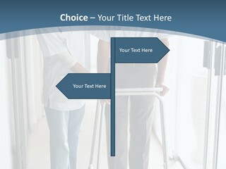 A Nurse Helping A Patient With A Walker PowerPoint Template