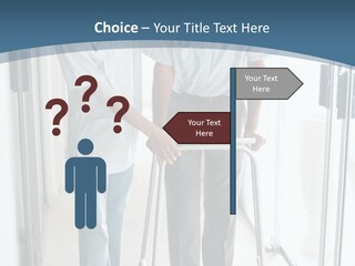 A Nurse Helping A Patient With A Walker PowerPoint Template