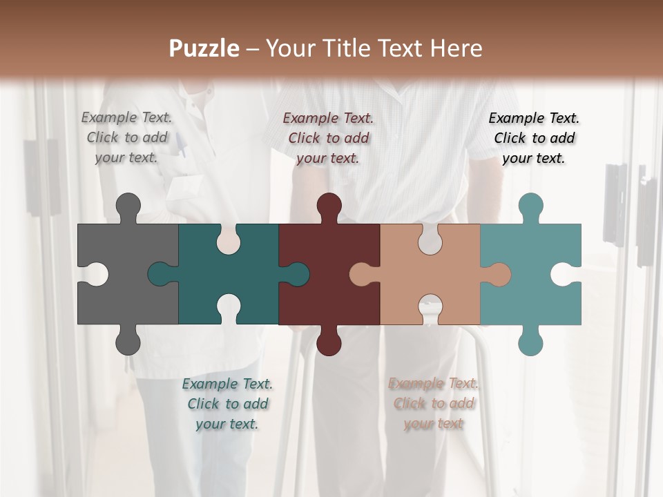 A Nurse Helping A Patient With A Walker PowerPoint Template