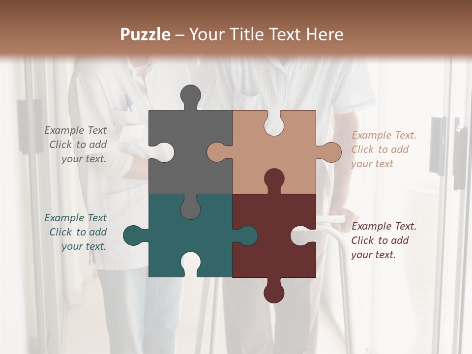 A Nurse Helping A Patient With A Walker PowerPoint Template