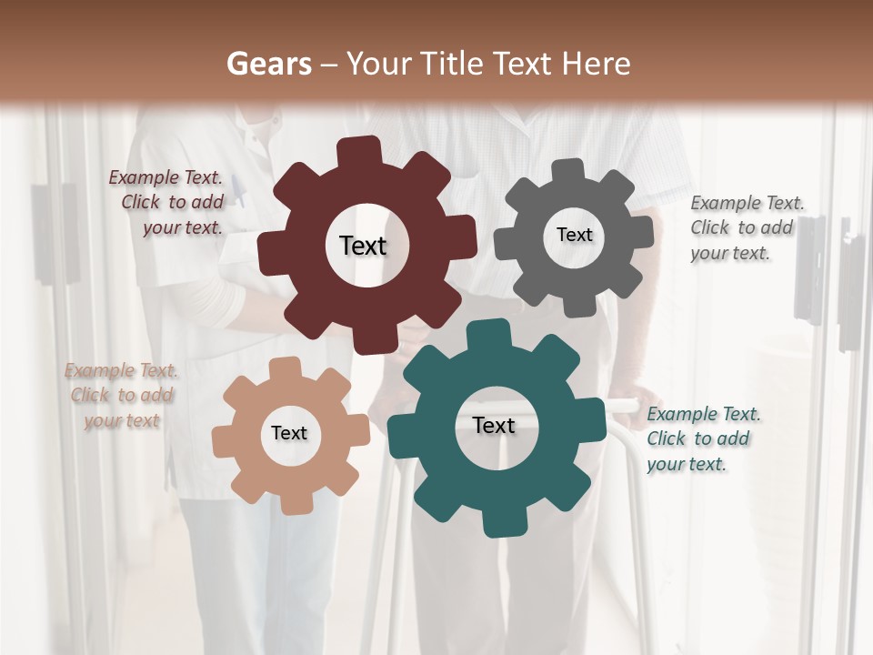 A Nurse Helping A Patient With A Walker PowerPoint Template