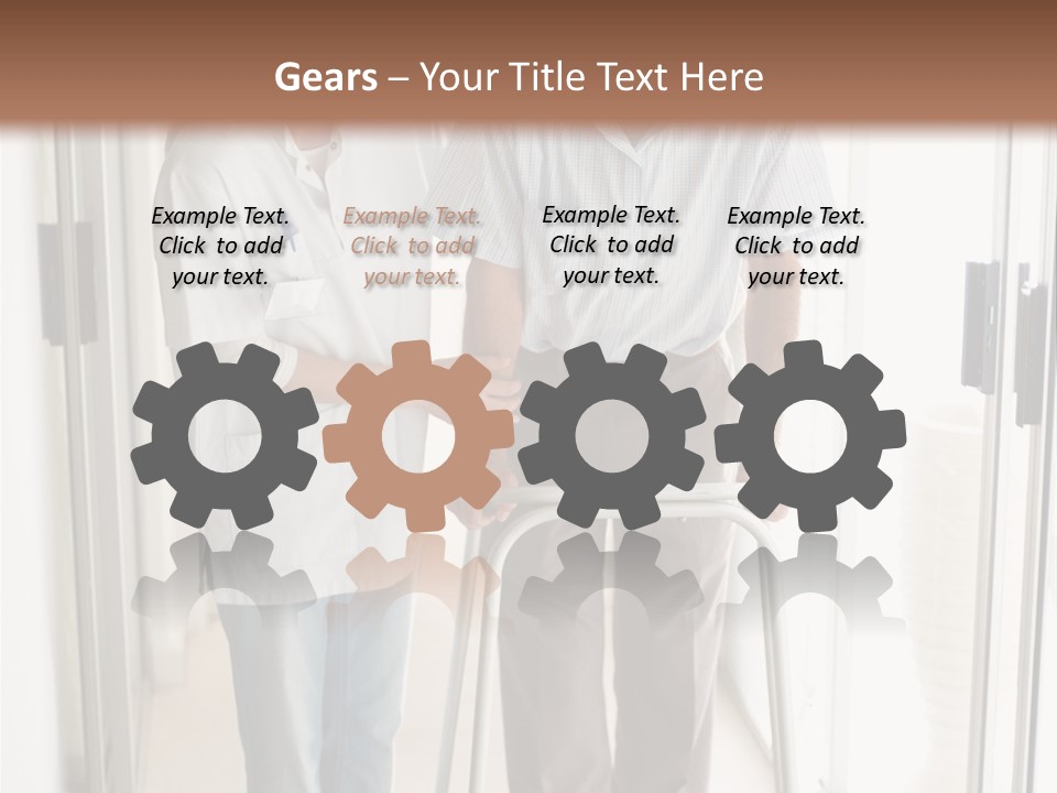 A Nurse Helping A Patient With A Walker PowerPoint Template