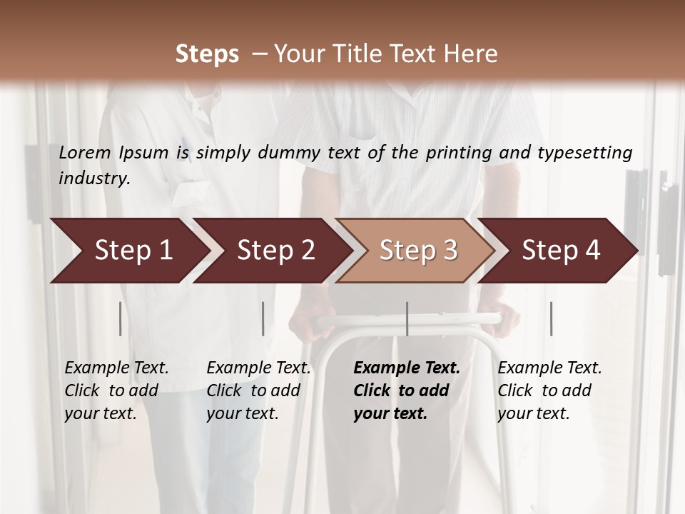 A Nurse Helping A Patient With A Walker PowerPoint Template