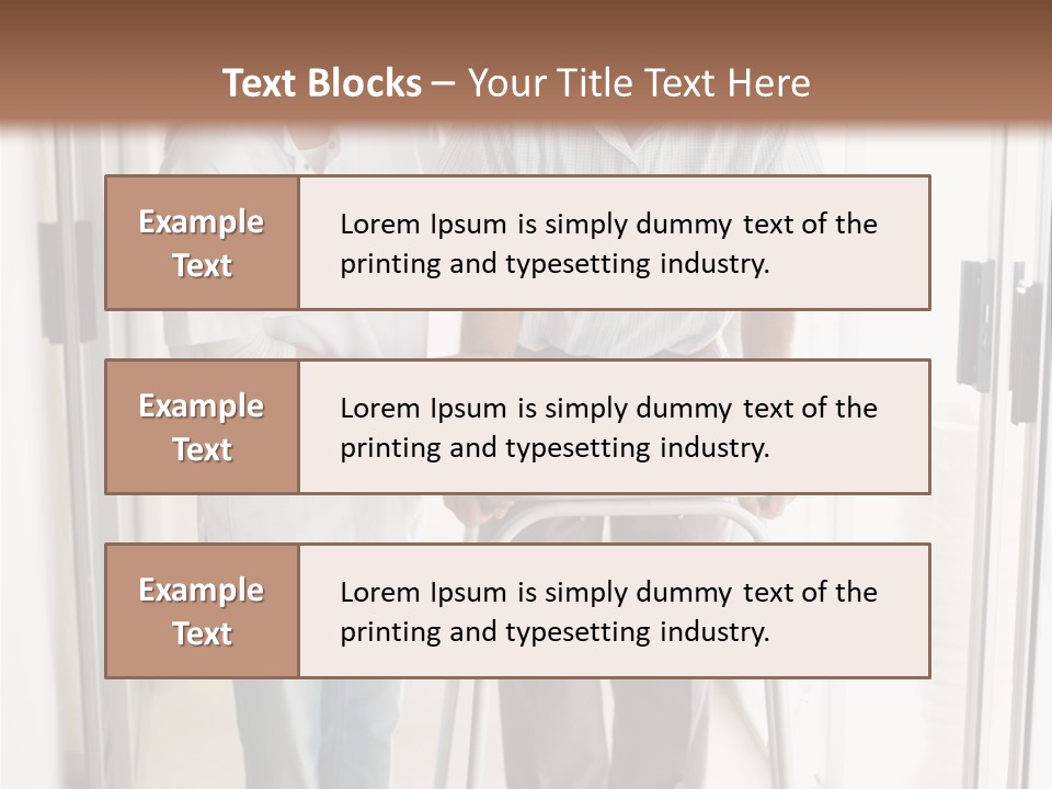A Nurse Helping A Patient With A Walker PowerPoint Template