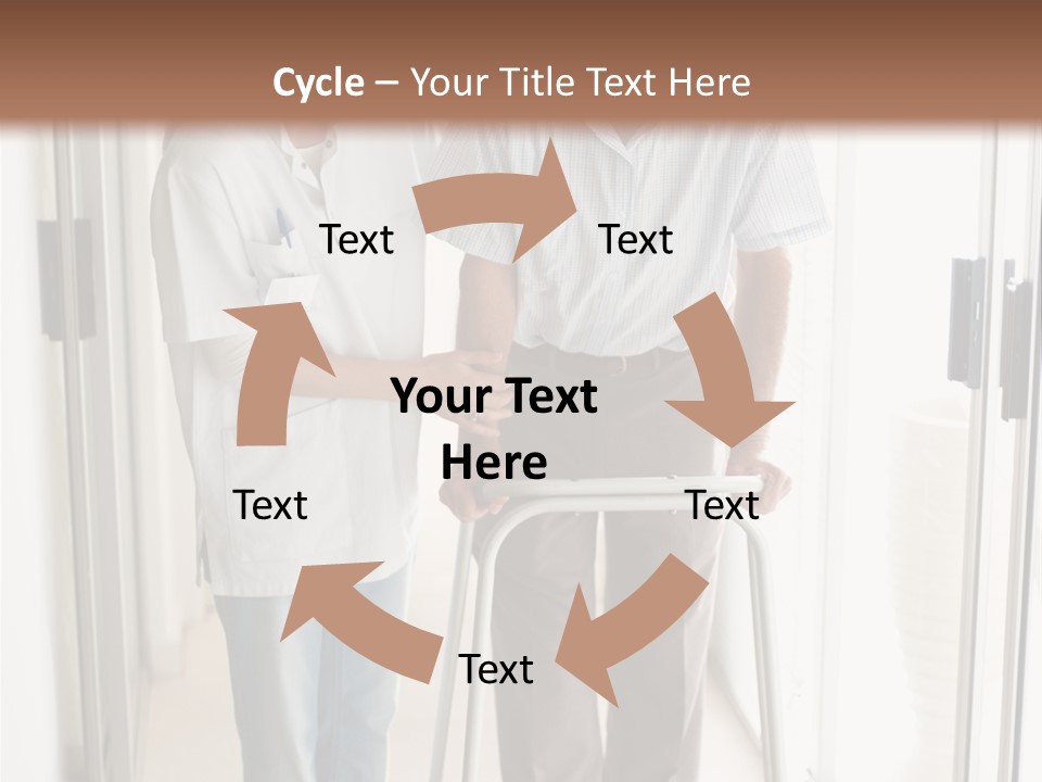 A Nurse Helping A Patient With A Walker PowerPoint Template