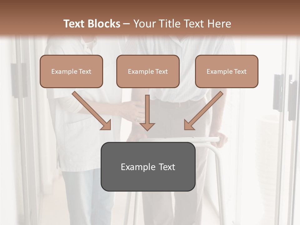 A Nurse Helping A Patient With A Walker PowerPoint Template
