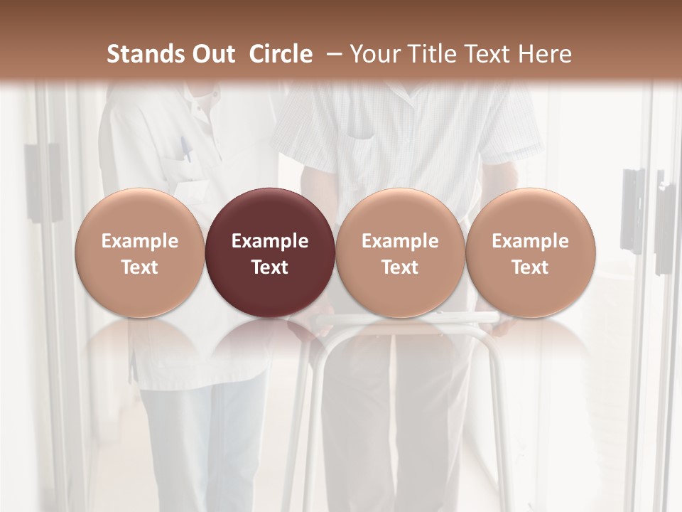 A Nurse Helping A Patient With A Walker PowerPoint Template