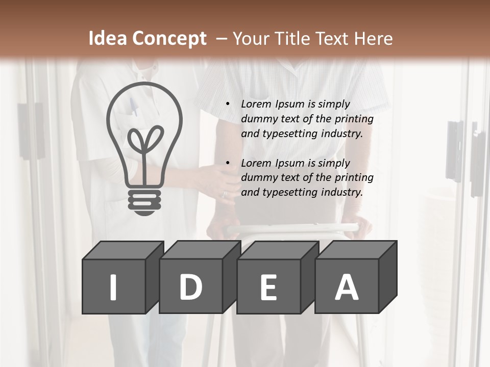 A Nurse Helping A Patient With A Walker PowerPoint Template