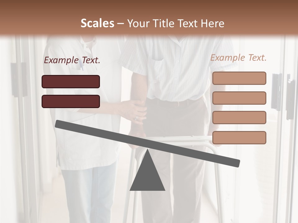 A Nurse Helping A Patient With A Walker PowerPoint Template