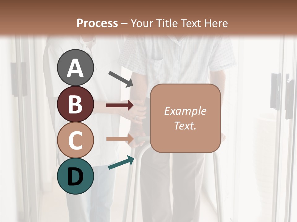 A Nurse Helping A Patient With A Walker PowerPoint Template