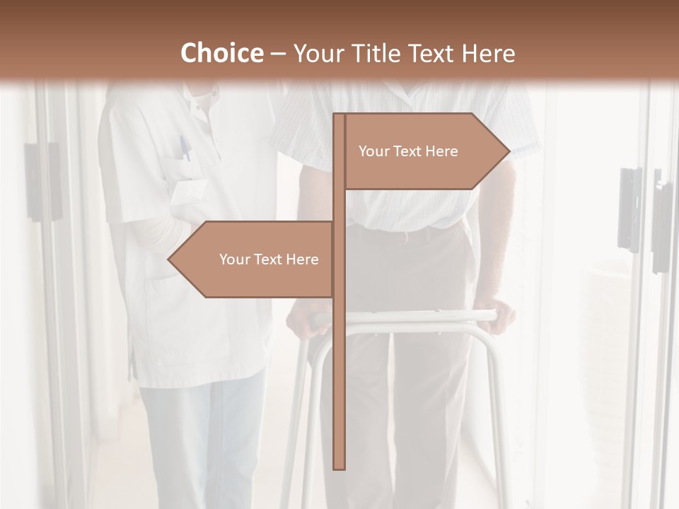 A Nurse Helping A Patient With A Walker PowerPoint Template