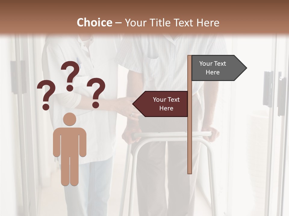 A Nurse Helping A Patient With A Walker PowerPoint Template