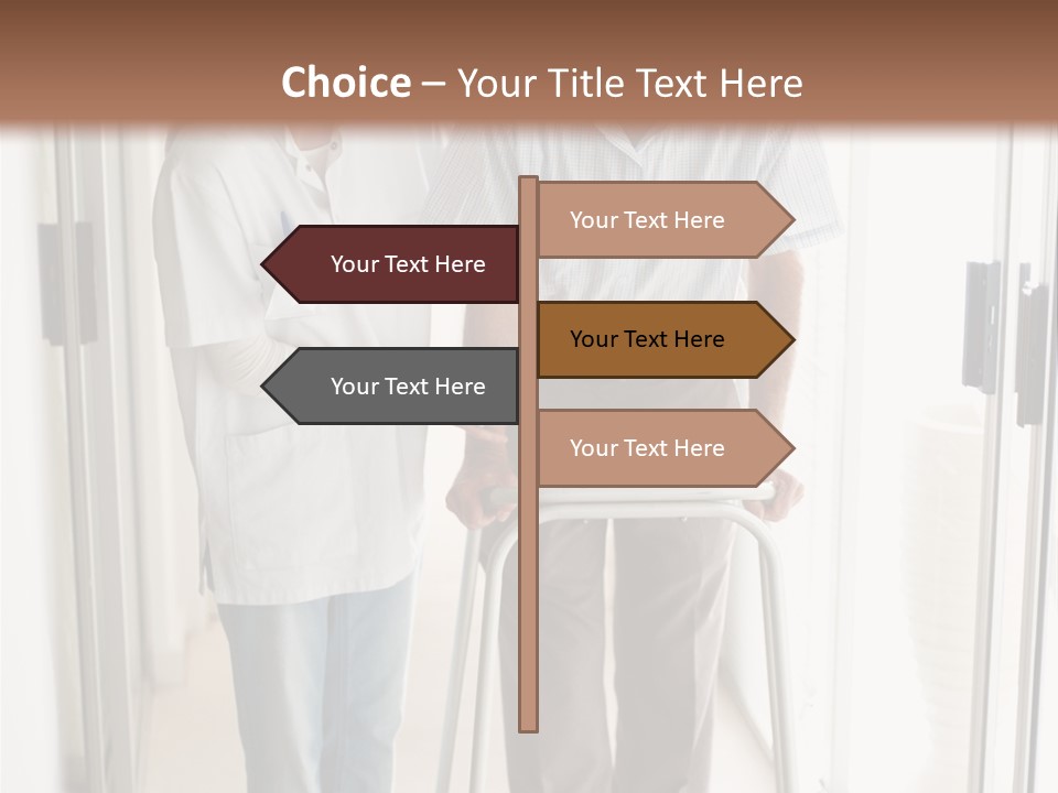 A Nurse Helping A Patient With A Walker PowerPoint Template