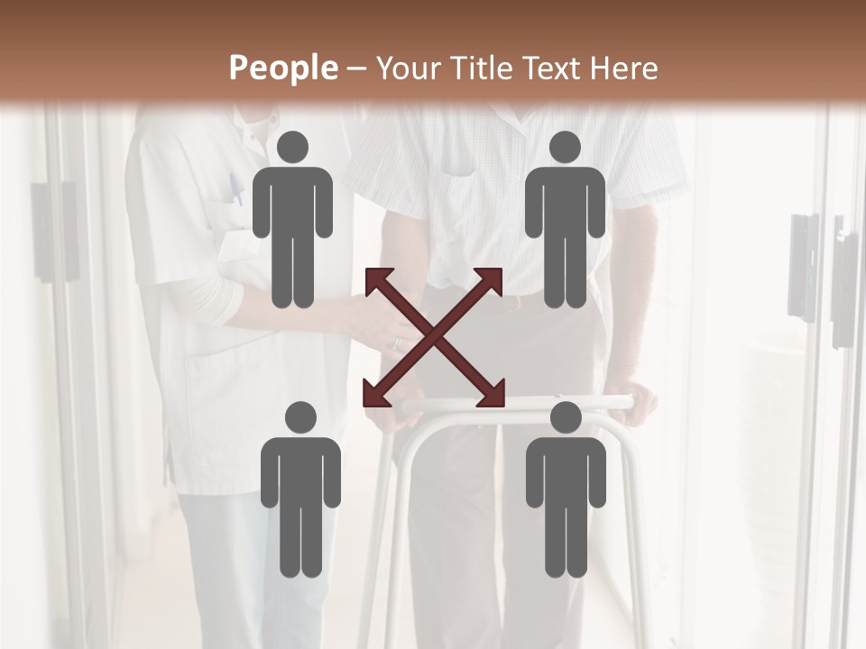 A Nurse Helping A Patient With A Walker PowerPoint Template