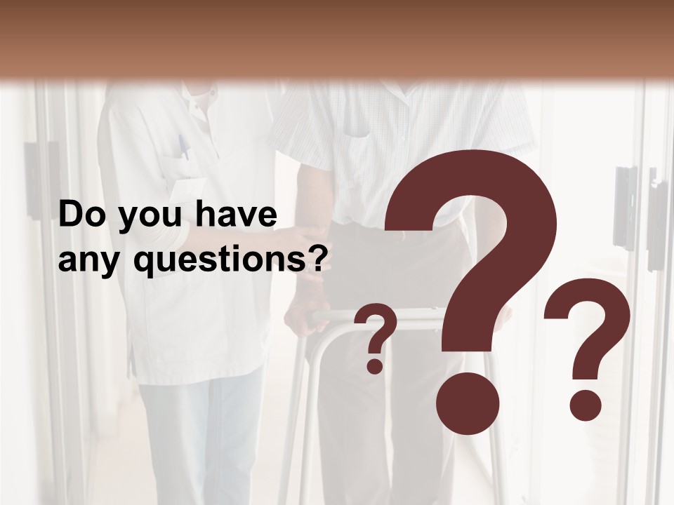 A Nurse Helping A Patient With A Walker PowerPoint Template