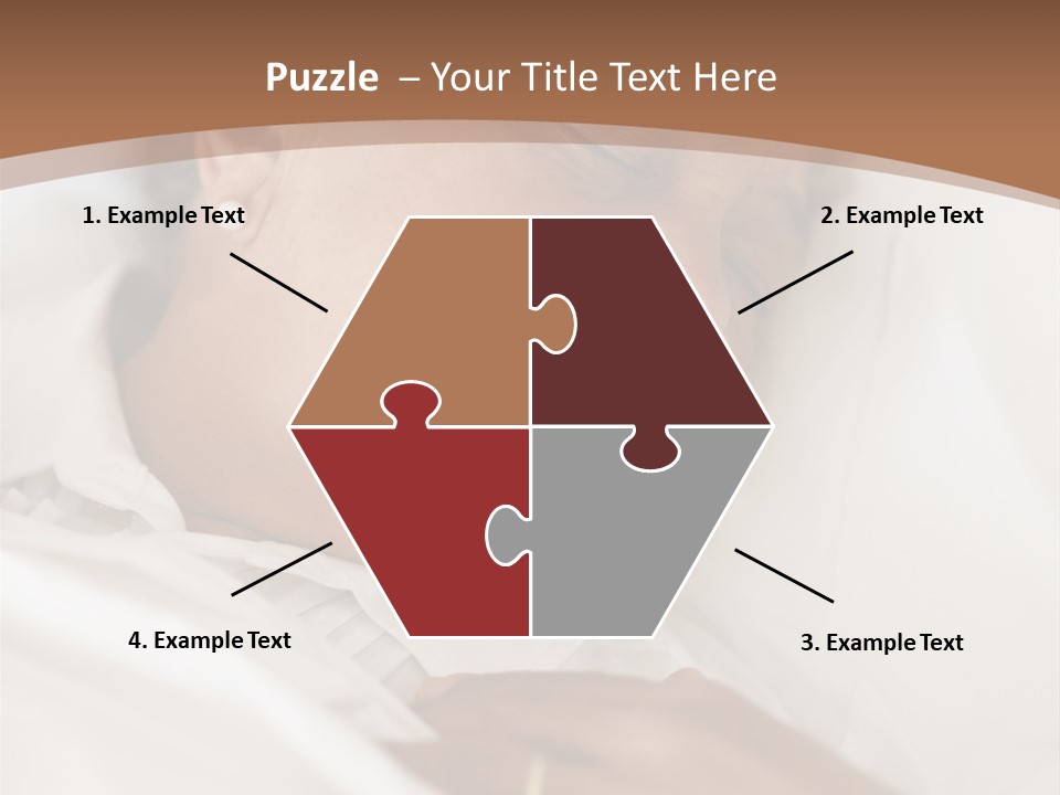 A Woman Sleeping In A Bed With Her Eyes Closed PowerPoint Template