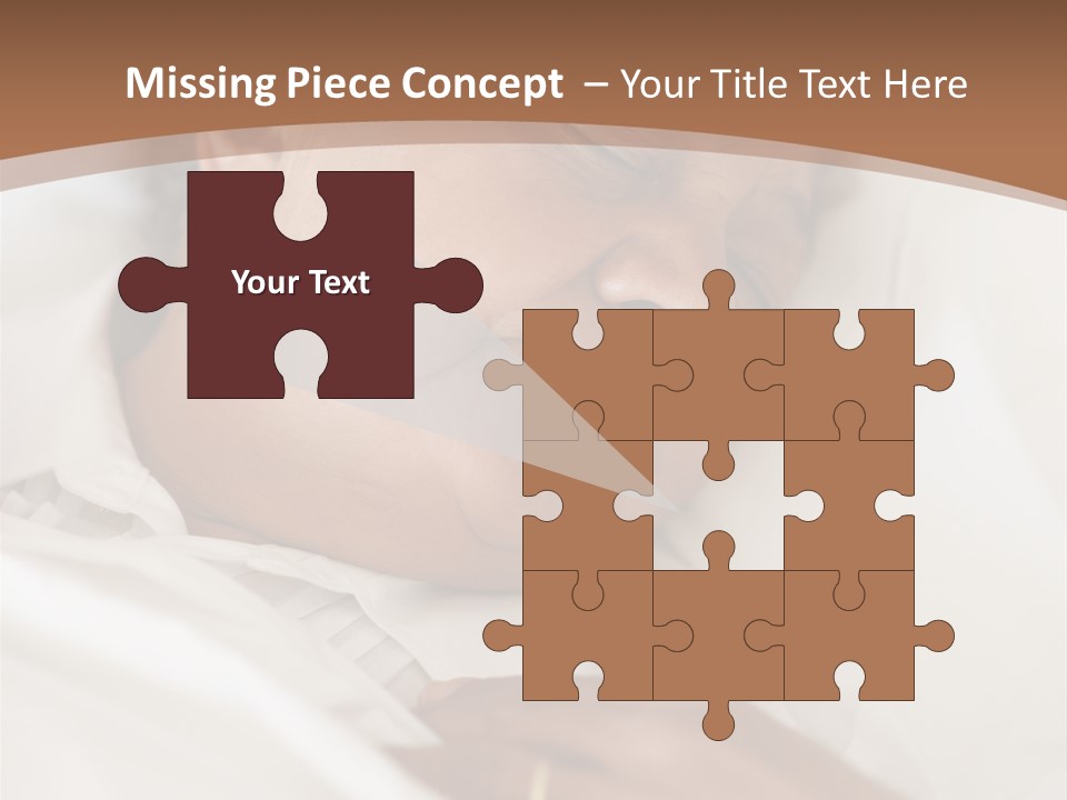 A Woman Sleeping In A Bed With Her Eyes Closed PowerPoint Template